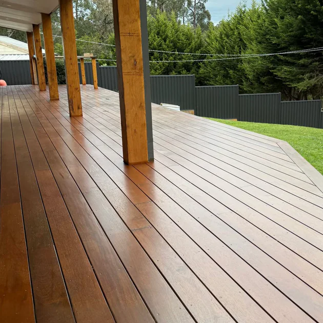 Completed covered timber structure