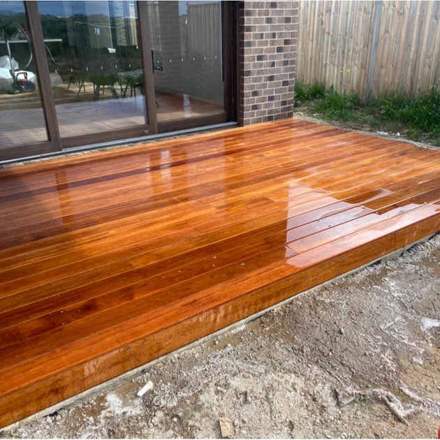 Finished merbau deck