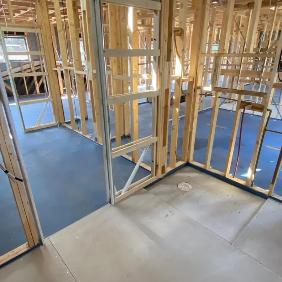 Framed room openings and doorways in a stripped-back interior